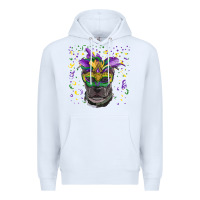 White mardi gras  mask pitbull Premium Hoodie - RanaPortraitStore