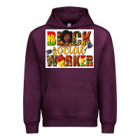 Mauve Wine black social worker Urban Hoodie - texasbilliewilder