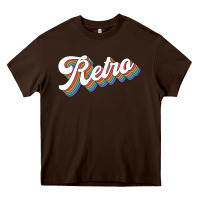 Chocolate Brown retro colorful Heavy Core Tee - chombo