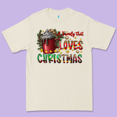 Afamilytloveschristmas Premium Tee Designed By Cowhidedigitalart