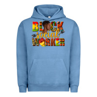 Pigment Pebble Blue black social worker Urban Hoodie - texasbilliewilder