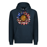 Navy 4th of july sunflower Premium Hoodie - texasbilliewilder