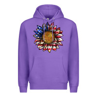 Purple 4th of july sunflower Premium Hoodie - texasbilliewilder