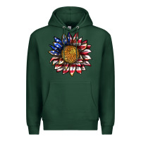 Sports Green 4th of july sunflower Premium Hoodie - texasbilliewilder