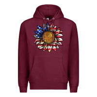 Burgundy 4th of july sunflower Premium Hoodie - texasbilliewilder
