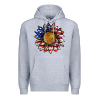 Heather Grey 4th of july sunflower Premium Hoodie - texasbilliewilder