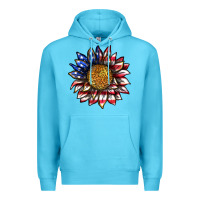 Ocean Blue 4th of july sunflower Premium Hoodie - texasbilliewilder