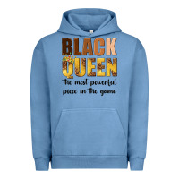 Pigment Pebble Blue black queen the most powerful piece in the game Urban Hoodie - texasbilliewilder