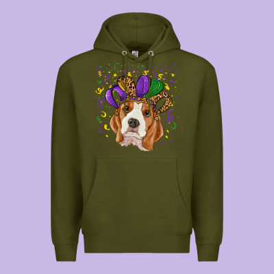 Mardi Gras Beagle Premium Hoodie Designed By Ranaportraitstore