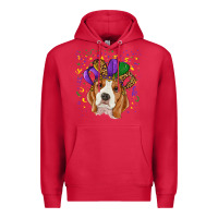 Cardinal mardi gras beagle Premium Hoodie - RanaPortraitStore