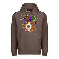 Coffee mardi gras beagle Premium Hoodie - RanaPortraitStore