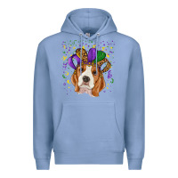 Colony Blue mardi gras beagle Premium Hoodie - RanaPortraitStore
