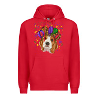 Red mardi gras beagle Premium Hoodie - RanaPortraitStore