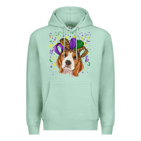 Seafoam mardi gras beagle Premium Hoodie - RanaPortraitStore
