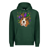 Sports Green mardi gras beagle Premium Hoodie - RanaPortraitStore