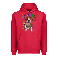 Cardinal mardi gras hat  english bulldog Premium Hoodie - RanaPortraitStore