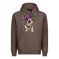 Coffee mardi gras hat  english bulldog Premium Hoodie - RanaPortraitStore