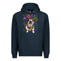 Navy mardi gras hat  english bulldog Premium Hoodie - RanaPortraitStore