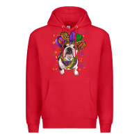 Red mardi gras hat  english bulldog Premium Hoodie - RanaPortraitStore