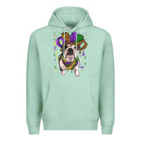 Seafoam mardi gras hat  english bulldog Premium Hoodie - RanaPortraitStore