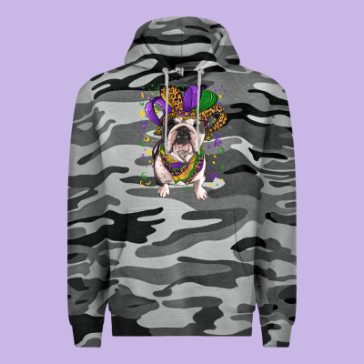 Mardi Gras Hat  English Bulldog Premium Hoodie Designed By Ranaportraitstore