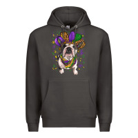 Smoke mardi gras hat  english bulldog Premium Hoodie - RanaPortraitStore