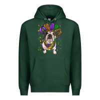 Sports Green mardi gras hat  english bulldog Premium Hoodie - RanaPortraitStore