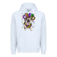 White mardi gras hat  english bulldog Premium Hoodie - RanaPortraitStore