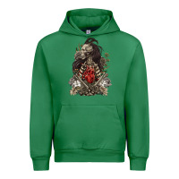 Emerald floral skeleton Urban Hoodie - RanaPortraitStore
