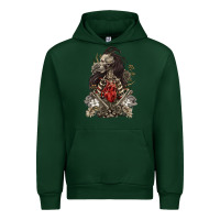 Forest Green floral skeleton Urban Hoodie - RanaPortraitStore