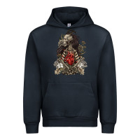 Navy floral skeleton Urban Hoodie - RanaPortraitStore