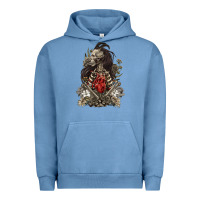 Pigment Pebble Blue floral skeleton Urban Hoodie - RanaPortraitStore