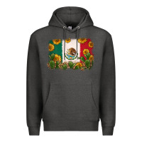 Charcoal Heather mexican flag Premium Hoodie - Zillion Design Studio