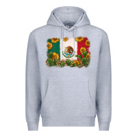 Heather Grey mexican flag Premium Hoodie - Zillion Design Studio