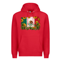 Red mexican flag Premium Hoodie - Zillion Design Studio