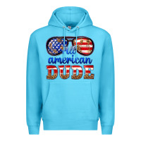 Ocean Blue all american dude Premium Hoodie - texasbilliewilder