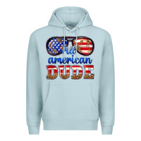 Blue Mist all american dude Premium Hoodie - texasbilliewilder
