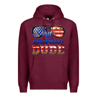 Burgundy all american dude Premium Hoodie - texasbilliewilder