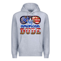 Heather Grey all american dude Premium Hoodie - texasbilliewilder