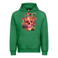 Emerald Floral skeleton with mushrooms Urban Hoodie - RanaPortraitStore