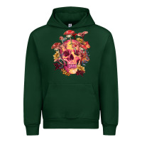 Forest Green Floral skeleton with mushrooms Urban Hoodie - RanaPortraitStore
