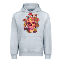 Heather Grey Floral skeleton with mushrooms Urban Hoodie - RanaPortraitStore