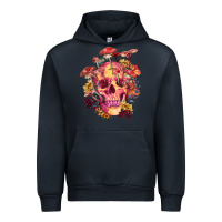 Navy Floral skeleton with mushrooms Urban Hoodie - RanaPortraitStore