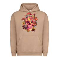 Pigment Burro Floral skeleton with mushrooms Urban Hoodie - RanaPortraitStore
