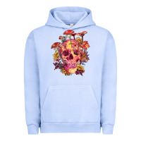 Pigment Grape Ice Floral skeleton with mushrooms Urban Hoodie - RanaPortraitStore