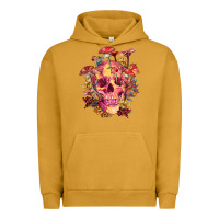 Pigment Peanut Butter Floral skeleton with mushrooms Urban Hoodie - RanaPortraitStore