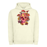Pigment Pistachio Floral skeleton with mushrooms Urban Hoodie - RanaPortraitStore