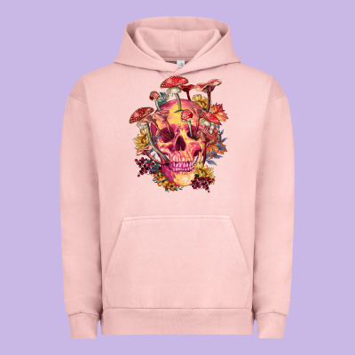 Urban Hoodie Floral skeleton with mushrooms