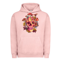 Pigment Salmon Floral skeleton with mushrooms Urban Hoodie - RanaPortraitStore