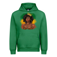 Emerald black queen with juneteenth flag Urban Hoodie - texasbilliewilder